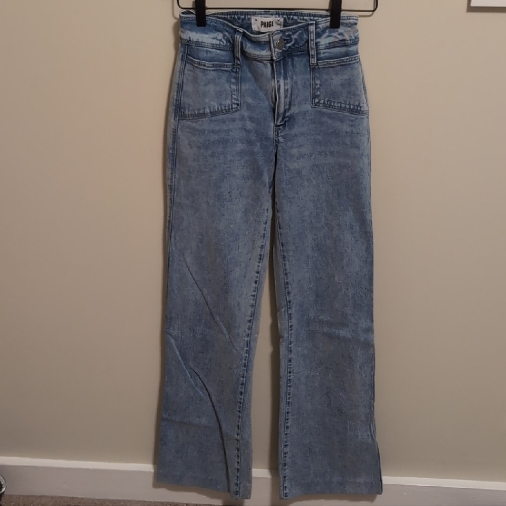 PAIGE Leenah Blue Wide Leg Jeans